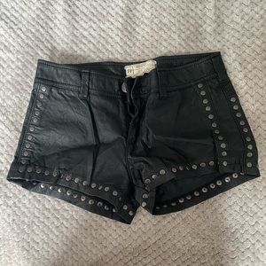 Free People studded leather shorts